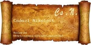 Császi Nikolett névjegykártya